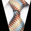 Cravatta Beige con Fantasie Rosse e Blu