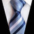 Cravatta grigia con strisce blu e bianche