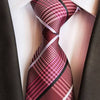 Gravata Marrom com Listras Rosa e Brancas