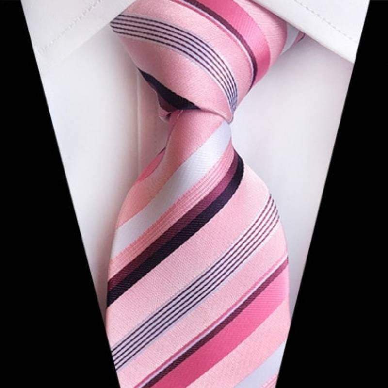 Gravata Listrada Rosa