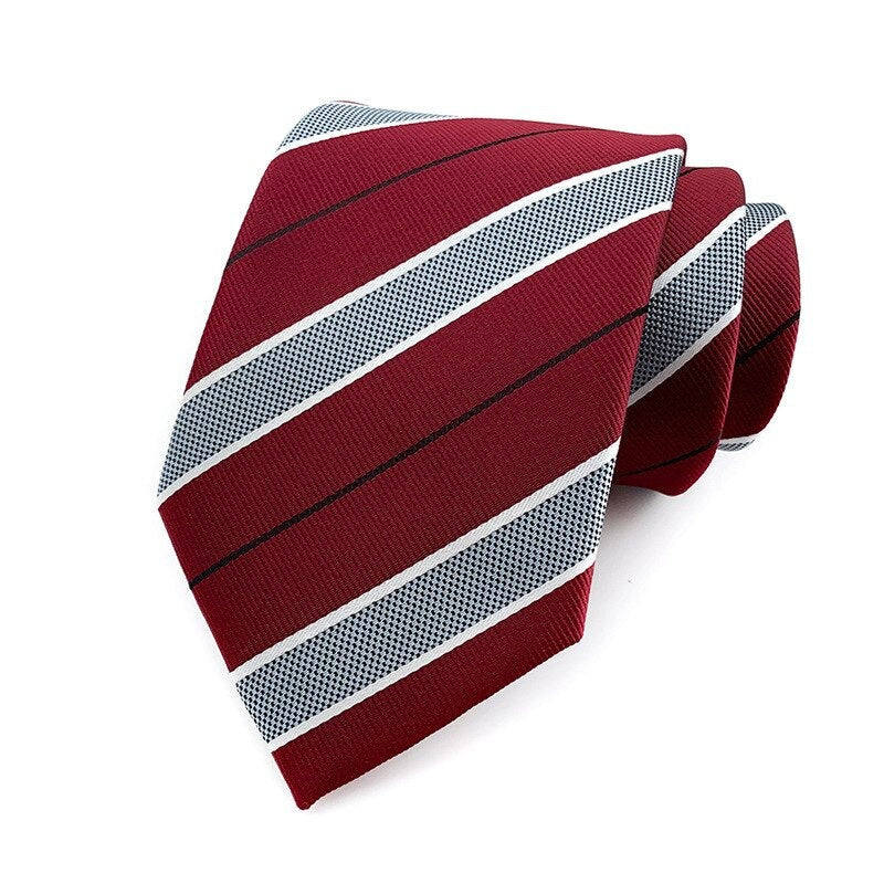 Cravate Rouge à Rayures Grises Claires