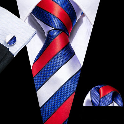 Gravata Azul Branco Vermelho