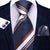 Cravatta a righe blu navy, bianche e marroni