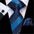 Cravatta a righe blu navy, blu e beige