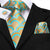 Cravate Bleue Turquoise Motif Jaune