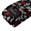 Cravate Noire Avec Rose Rouge