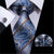 Cravatta Paisley argento e blu