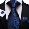 Cravatta in cashmere blu scuro e nero