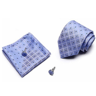 Gravata Xadrez Azul Céu