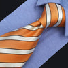 Cravate Rayée Orange