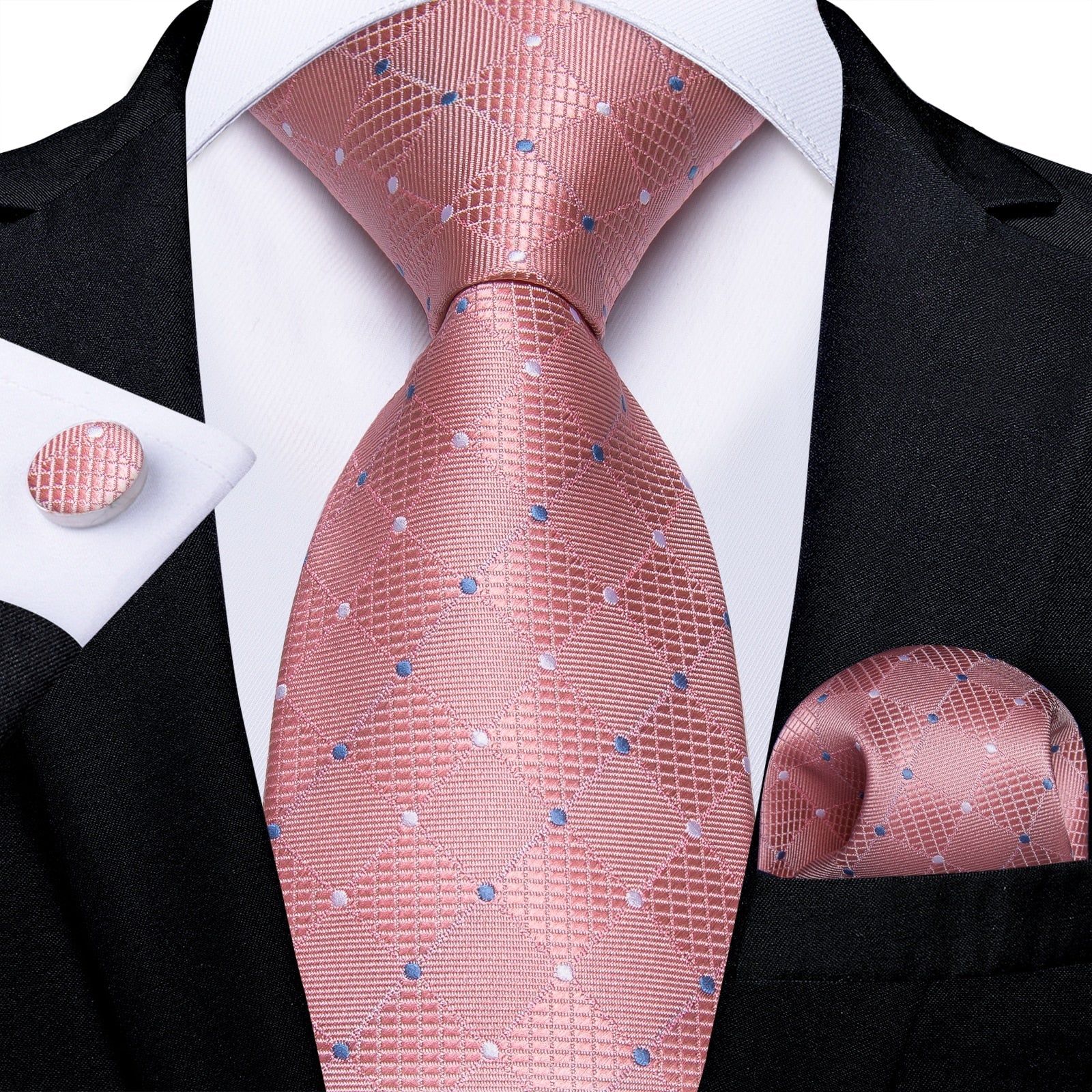 Cravatta a quadri rosa chiaro